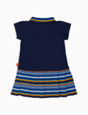 Vestito polo bambina cotone tinta unita colletto gonna multicolor blu - Gallo 1927 - Official Online Shop