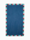 Telo mare unisex tinta unita e bordo righe multicolor bianco - Gallo 1927 - Official Online Shop