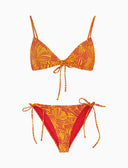 Bikini brassiere donna poliammide narciso fantasia fiore macro - Gallo 1927 - Official Online Shop