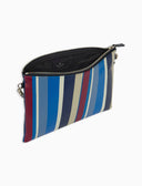 Pochette donna pelle blu royal righe multicolor - Gallo 1927 - Official Online Shop