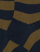 Calze lunghe uomo cotone blu a coste righe bicolore - Gallo 1927 - Official Online Shop