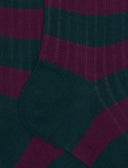Calze lunghe uomo cotone verde a coste righe bicolore - Gallo 1927 - Official Online Shop