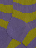 Calze lunghe uomo cotone a coste righe bicolore viola - Gallo 1927 - Official Online Shop