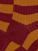 Calze lunghe uomo cotone bordò a coste righe bicolore - Gallo 1927 - Official Online Shop