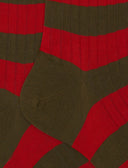 Calze lunghe uomo cotone verde a coste righe bicolore - Gallo 1927 - Official Online Shop