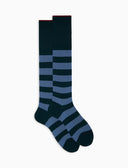 Calze lunghe uomo cotone verde a coste righe bicolore - Gallo 1927 - Official Online Shop