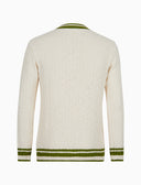Pull scollo a v unisex cotone corda tinta unita con contrasti - Gallo 1927 - Official Online Shop