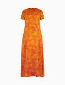 Abito lungo donna viscosa narciso fantasia fiore macro - Gallo 1927 - Official Online Shop