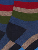 Calze lunghe uomo cotone blu righe multicolor a sette colori - Gallo 1927 - Official Online Shop