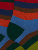 Calze lunghe uomo cotone verde righe a sette colori - Gallo 1927 - Official Online Shop