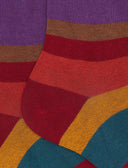 Calze corte uomo cotone bordò righe multicolor a sette colori - Gallo 1927 - Official Online Shop