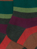 Calze corte uomo cotone verde righe multicolor a sette colori - Gallo 1927 - Official Online Shop
