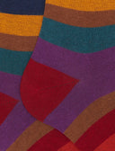 Calze lunghe donna cotone bordò righe multicolor a sette colori - Gallo 1927 - Official Online Shop