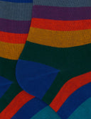 Calze lunghe donna cotone blu righe a sette colori - Gallo 1927 - Official Online Shop