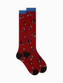 Calze lunghe donna cotone rosso fantasia aquile - Gallo 1927 - Official Online Shop