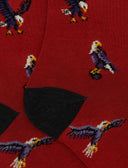 Calze lunghe donna cotone rosso fantasia aquile - Gallo 1927 - Official Online Shop