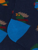 Calze lunghe uomo cotone blu fantasia galli multicolore - Gallo 1927 - Official Online Shop