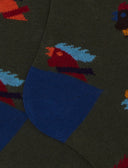 Calze lunghe uomo cotone verde fantasia galli multicolore - Gallo 1927 - Official Online Shop