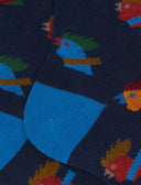Calze corte uomo cotone blu fantasia galli multicolore - Gallo 1927 - Official Online Shop