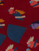Calze corte donna cotone bordò fantasia galli multicolore - Gallo 1927 - Official Online Shop