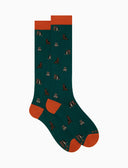 Calze lunghe uomo cotone verde fantasia cani - Gallo 1927 - Official Online Shop