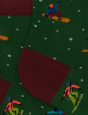 Calze cortissime donna cotone verde fantasia snowboard - Gallo 1927 - Official Online Shop