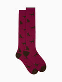 Calze lunghe donna cotone fucsia fantasia gatti - Gallo 1927 - Official Online Shop