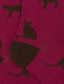 Calze lunghe donna cotone fucsia fantasia gatti - Gallo 1927 - Official Online Shop