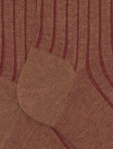 Calze corte uomo cotone beige vanisé a coste larghe - Gallo 1927 - Official Online Shop