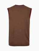 Gilet con bottoni uomo lana, viscosa e cashmere marrone tinta unita - Gallo 1927 - Official Online Shop