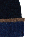 Berretto uomo lana blu a coste tinta unita e risvolto in contrasto - Gallo 1927 - Official Online Shop