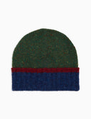 Berretto uomo lana verde a coste tinta unita e risvolto in contrasto - Gallo 1927 - Official Online Shop