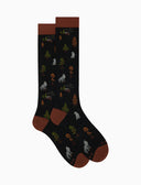 Calze lunghe uomo cotone grigio fantasia lupi nella foresta - Gallo 1927 - Official Online Shop