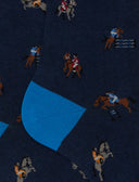 Calze corte uomo cotone blu fantasia equitazione - Gallo 1927 - Official Online Shop