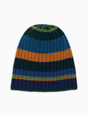 Calotta unisex lana e cashmere verde righe multicolor - Gallo 1927 - Official Online Shop