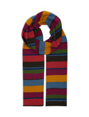 Sciarpa semplice unisex lana e cashmere fucsia righe multicolor - Gallo 1927 - Official Online Shop