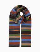 Sciarpa semplice unisex lana e cashmere grigio righe multicolor