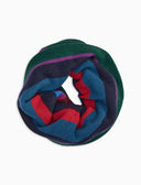 Scaldacollo donna lana e cashmere blu righe multicolor