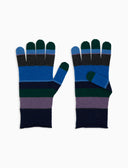 Guanto donna lana e cashmere blu righe multicolor - Gallo 1927 - Official Online Shop