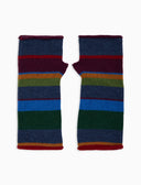 Guanti corti senza dita donna lana e cashmere blu righe multicolor - Gallo 1927 - Official Online Shop