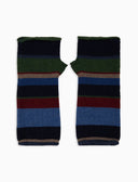 Guanti corti senza dita donna lana e cashmere blu righe multicolor - Gallo 1927 - Official Online Shop