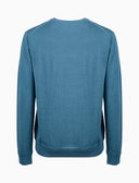 Pull uomo girocollo lana azzurro tinta unita - Gallo 1927 - Official Online Shop