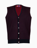 Gilet uomo lana blu fantasia giglio - Gallo 1927 - Official Online Shop