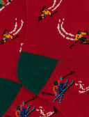Calze lunghe bambino cotone rosso fantasia sciatori - Gallo 1927 - Official Online Shop