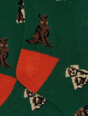 Calze lunghe bambino cotone verde fantasia cani - Gallo 1927 - Official Online Shop