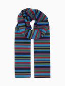 Sciarpa unisex pile blu righe multicolor