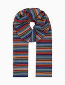 Sciarpa unisex pile blu righe multicolor - Gallo 1927 - Official Online Shop