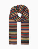 Sciarpa unisex pile beige righe multicolor - Gallo 1927 - Official Online Shop