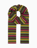 Sciarpa unisex pile verde righe multicolor - Gallo 1927 - Official Online Shop