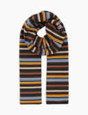 Sciarpa unisex pile grigio righe multicolor
